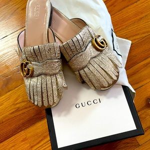 AUTHENTIC Gucci Gold mules